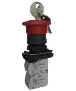 Выключатель кнопочный КМЕ 5111м К УХЛ3 1НО+1НЗ гриб с фиксацией и ключом IP 40 красн. Электротехник ET006863