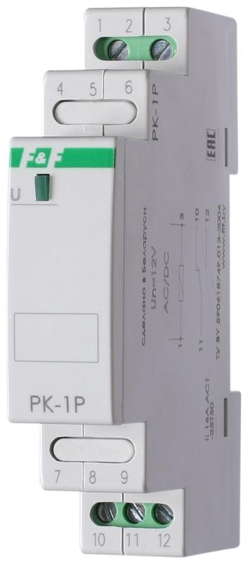 Реле промежуточное PK-1P/Un (монтаж на DIN-рейке 35мм 220В 50Гц 16А перекл.) F&F EA06.001.004