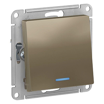 Переключатель проходной 1-кл. СП AtlasDesign 10А IP20 (сх. 6а) 10AX механизм с подсветкой шампань SE ATN000563