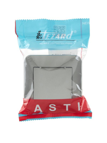 Розетка 1-м СП ASTI 16А IP20 с заземл. с крышкой термопласт в сборе платина. LEZARD 7081-3535-123В