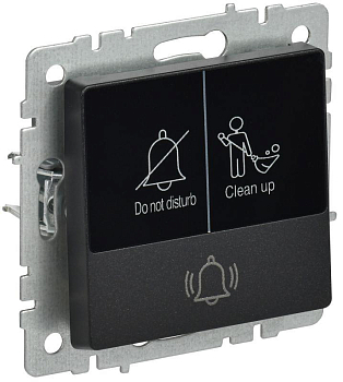 Кнопка звонка BRITE 10А ВС10-1-9-БрЧ для отелей с индик. механизм черн. IEK BR-V14-2-10-K02