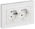 Розетка 2-м СП BRITE РСПл12-3-БрАБ 16А в сборе с заземл. без защ. шторок плоская арктич. бел. IEK BR-R27-16-K91-F