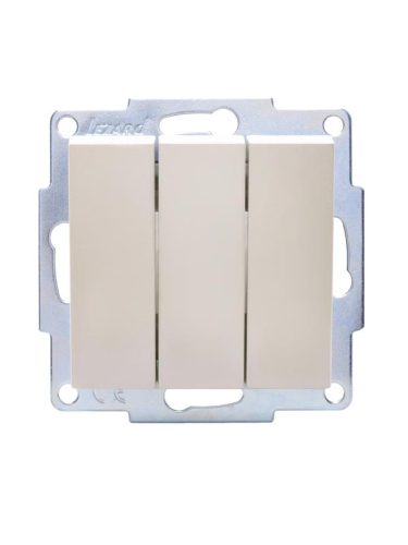 Выключатель 3-кл. СП Vesna механизм жемчуж./бел. перламутр. LEZARD 742-3088-109