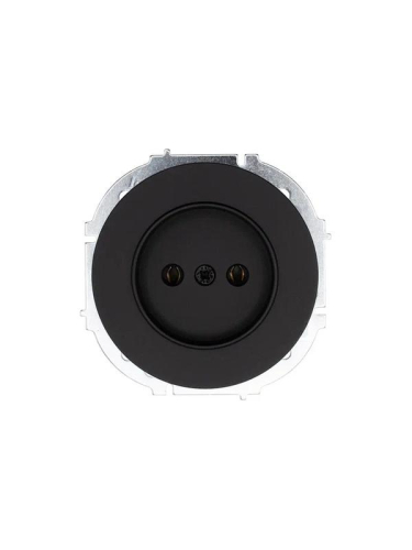 Розетка 1-м СП OSEN без заземл. ПБТ механизм черн. бархат LEZARD 743-4288-121B