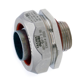 Муфта металлорукав-коробка взрывозащищенная Ex e DN50мм M63х1.5 IP66/67 никелир. латунь DKC EX6014-6350