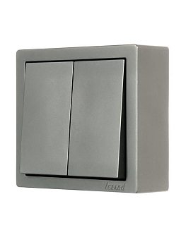 Выключатель 2-кл. ОП LETO платина LEZARD 752-3500-101