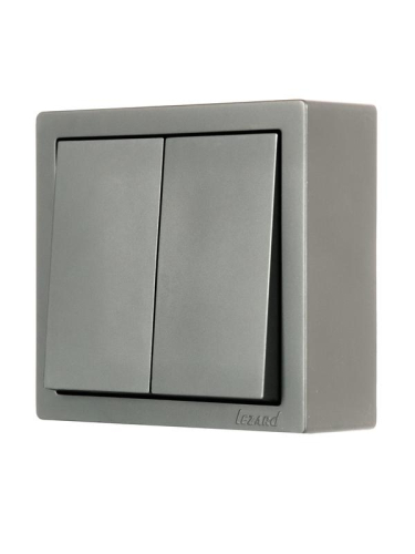 Выключатель 2-кл. ОП LETO платина LEZARD 752-3500-101
