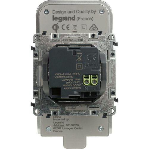 Устройство зарядное беспроводное Valena Allure Qi 1А с дополнит. разъемом USB A 5В 2.4А Leg 755114