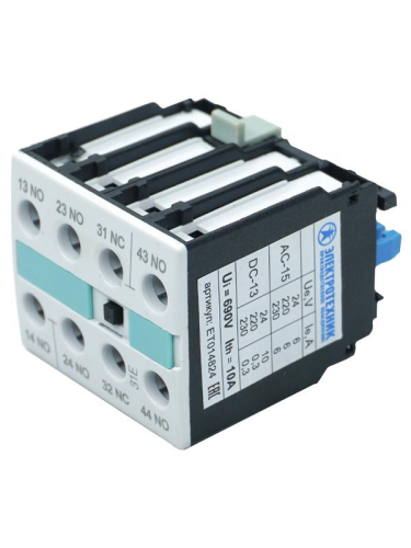 Блок-контакт 3RH1921-1FA31 4п 3НО+1НЗ IP20 для контакторов типоразмеров S0…S12 фронтальный винтовые клеммы Электротехник ET014824