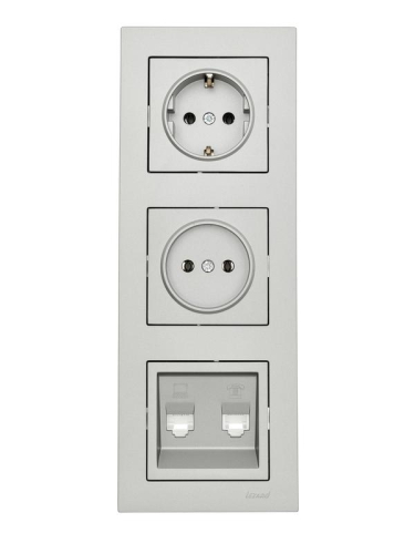 Рамка 3-местн. вертик. VESNA платина LEZARD 742-3500-153