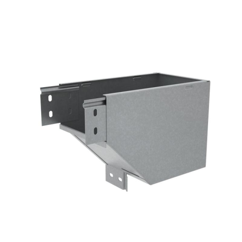 Угол для лотка вертикальный внешний левый с разворотом трассы на 90град. 400х50 сталь 1мм "ПЛЮС" VLPDplus90-50-400-L HD КМ PL3790