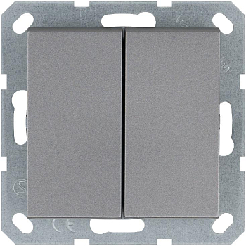 Кнопка 2-кл. 10А IP20 с переключающим контактом механизм алюм. Jasmart G3020S