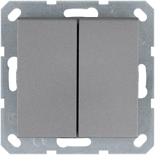 Кнопка 2-кл. 10А IP20 с переключающим контактом механизм алюм. Jasmart G3020S