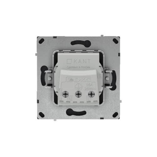 Розетка силовая KANT 2P+E без шторки черн. уголь DKC 7012033