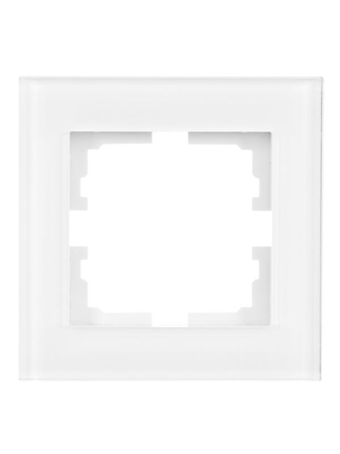 Рамка 1-местн. гориз. VESNA стекло бел. LEZARD 742-5480-146