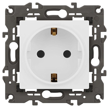 Розетка ЭРА Elegance 14-2101-01М 2P+E Schuko 16А-250В матов. бел. Эра Б0065800