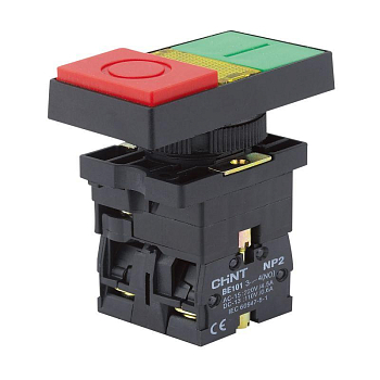 Кнопка двойная NP2-EW8465 черный корпус 1НО+1НЗ AC/DC220В (LED) IP40 (R) CHINT 575344