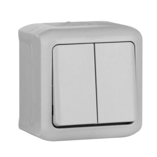 Переключатель проходной 2-кл. ОП Quteo 10А IP44 250В 10AX сер. Leg 782331