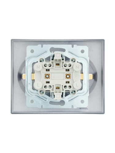 Розетка 2-м СП VESNA с заземл. ПБТ графит LEZARD 742-3400-127B