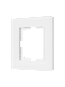 Рамка 1-местн. гориз. VESNA стекло бел. матов. LEZARD 742-5380-146