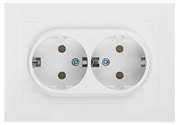 Розетка Intro Accent 6-205-01 2X2P+E Schuko 16А-250В IP20 СУ AL/CU бел. Intro Б0063485