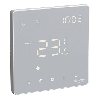 Термостат программируемый ArtGallery 16А с Wi-Fi для электрич. теплого пола моноблочный бел. SE GAL000138
