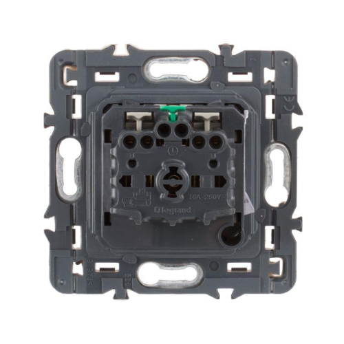 Розетка 1-м 2мод. Celiane 16А IP20 2P+E немецк. стандарт безвинтов. клеммы с плоск. лицев. панелью механизм графит Leg 067168