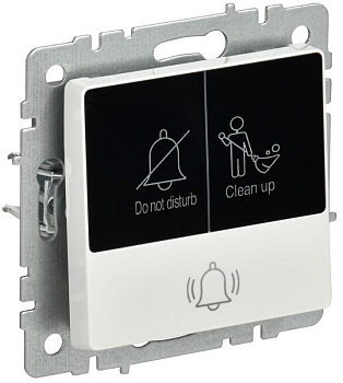 Кнопка звонка BRITE 10А ВС10-1-9-БрБ для отелей с индик. механизм бел. IEK BR-V14-2-10-K01