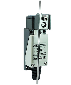 Выключатель путевой ВП 25-2153М-65 У2 1НО+1НЗ 3А IP65 круглый стальной рычаг регулир. по длине безинерцион. 21х56мм Электротехник ET007225