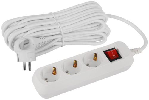 Удлинитель электрический UDL-16-3100-ES Greenline 3 розетки с заземлением с выключателем 10м ПВС 3х1кв.мм Эра Б0065040