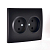 Розетка 2-м СП Karina 16А IP20 без заземл. термопласт черн. бархат LEZARD 707-4200-128B