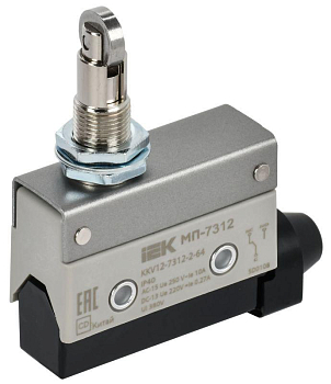 Микропереключатель концевой МП-7312 верт. толк. с наж. рол. рез. IP40 IEK KKV12-7312-2-64