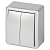 Выключатель 2-кл. ОП Эксперт 11-1204-03 IP20 10АХ-250В алюм. Эра Б0063035