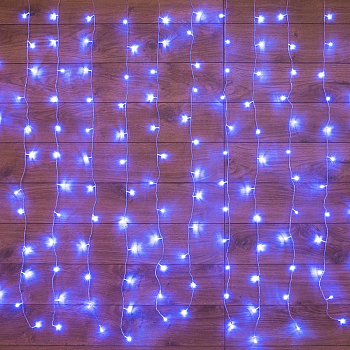 Гирлянда "Светодиодный Дождь" 2.5x2м свечение с динамикой 300LED син. 230В провод прозр. Neon-Night 235-053