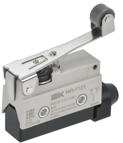 Микропереключатель концевой МП-7121 рычаг с рол. IP40 IEK KKV12-7121-1-64
