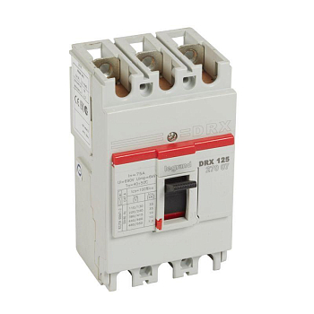 Выключатель автоматический 3п 75А 10кА DRX125 стационарн. Leg 027007