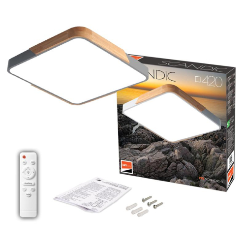 Светильник светодиодный декоративный PPB Scandic-S DIM 72Вт 3000-6500К IP20 настенно-потолочный бытовой диммир. GR/W JazzWay 5037397