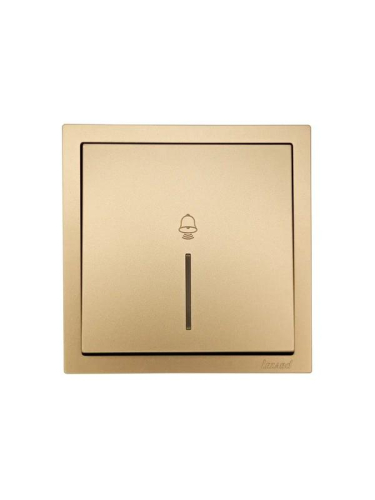Кнопка звонка с индик. СП ZIMA IP20 безвинт. зажим зол. LEZARD 704-3688-108QC