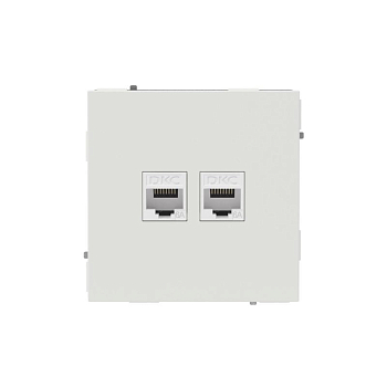 Розетка компьютерная 2-м KANT RJ45 кат.6A без шторки бел. песок DKC 7010674