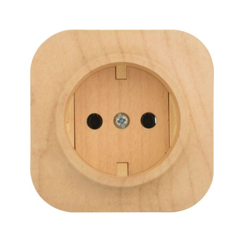 Розетка 1-м ОП Quteo 16А IP20 2P без заземл. без защ. шторок дерево IEK 782270