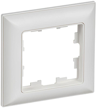 Рамка 1-м BRITE РУ-1-БрАБ арктич. бел./бел. IEK BR-M12-12-K91