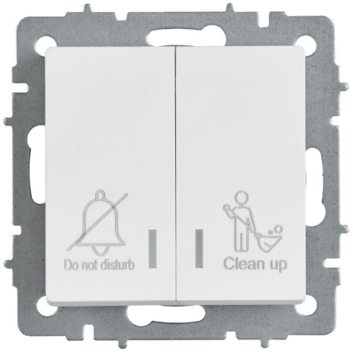 Выключатель 2-кл. СП BRITE ВС10-2-9-БрАБ 10А для отелей с индикацией механизм арктич. бел. IEK BR-V20-2-10-K91