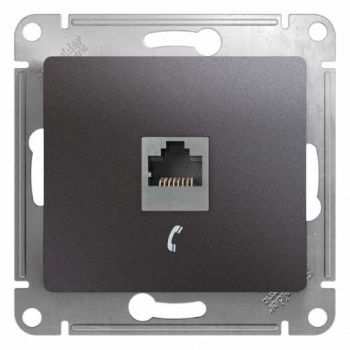 Механизм розетки телеф. 1-м Glossa RJ11 графит SchE GSL001381T