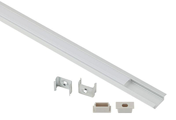 Комплект с врезным анодированным профилем 2206-1m 22х6мм. 1м САВ251 сереб. Эра Б0062794