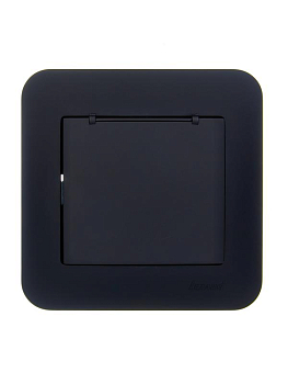 Розетка 1-м СП ASTI 16А IP20 с заземл. с крышкой термопласт в сборе черн. бархат. LEZARD 7081-4242-123В