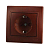 Розетка 1-м СП Mira 16А IP20 с заземл. защ. шторки керамика вишня LEZARD 701-0601-124