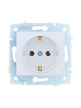 Розетка 1-м СП ASTI 16А IP20 с заземл. термопласт механизм бел. LEZARD 7081-0288-122B