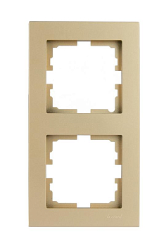 Рамка 2-м VESNA вертикал. без вставки зол. LEZARD 742-3600-152