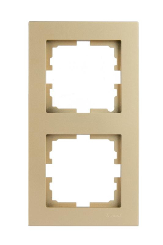 Рамка 2-м VESNA вертикал. без вставки зол. LEZARD 742-3600-152