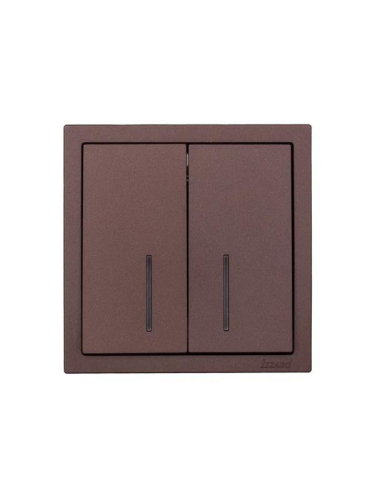 Выключатель 2-кл. с индик. СП ZIMA IP20 10А безвинт. зажим шоколад LEZARD 704-7388-112QC